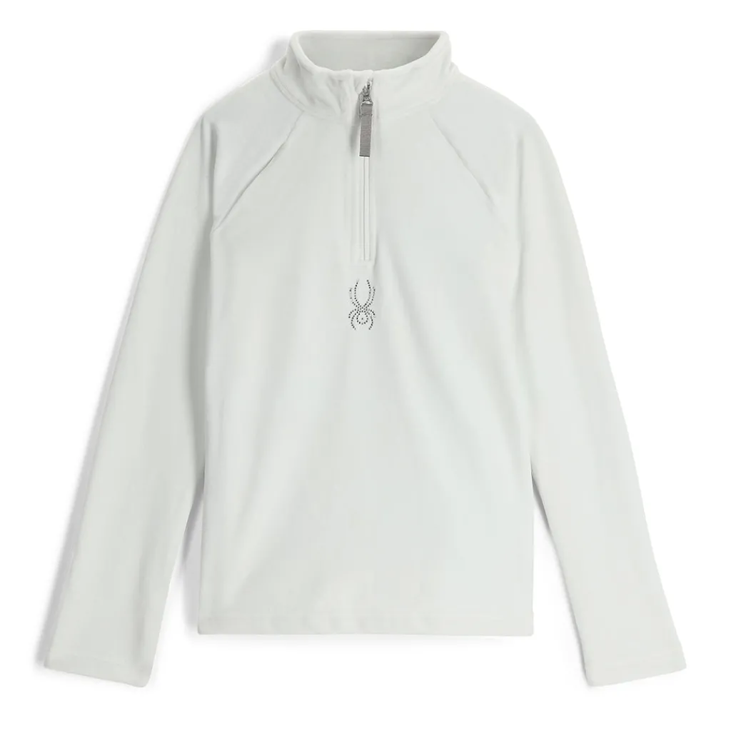 Fleece*Spyder Girls Shimmer Bug Half Zip - WHITE