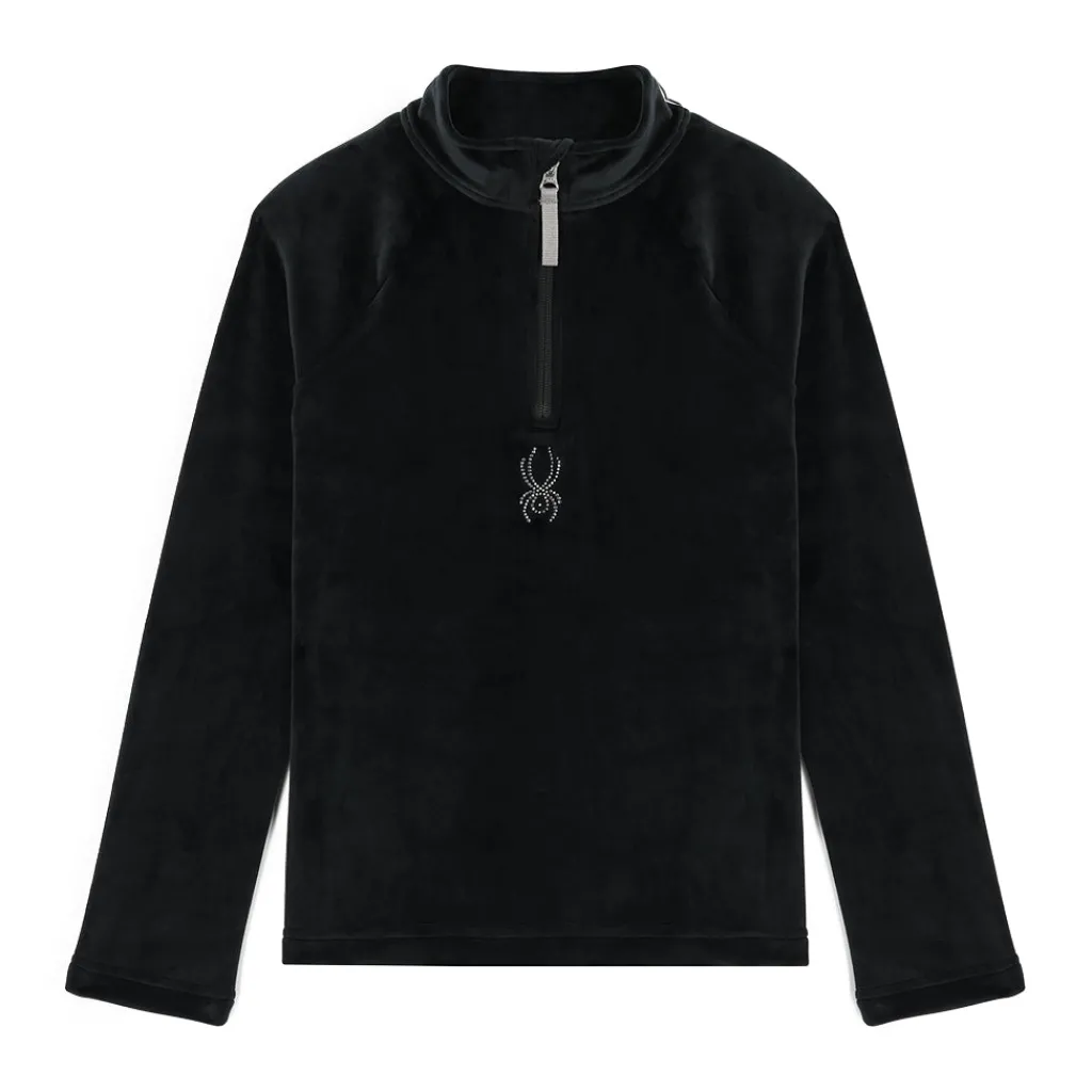 Fleece*Spyder Girls Shimmer Bug Half Zip - BLACK