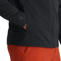 Midlayers | Fleece*Spyder Mens Gridweb Hoodie - BLACK