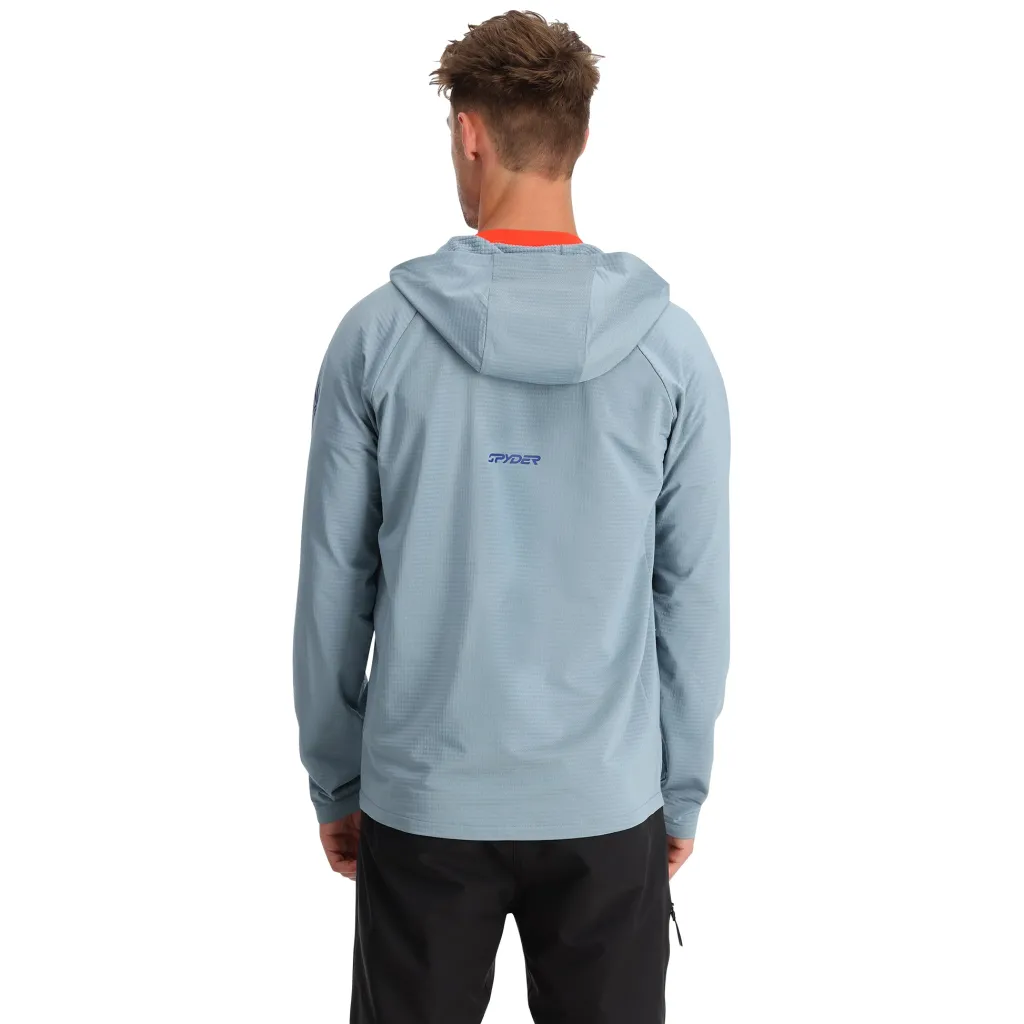 Fleece*Spyder Mens Gridweb Hoodie - Blue Fog BLUEFOG