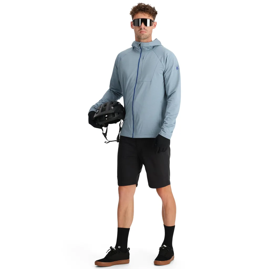 Fleece*Spyder Mens Gridweb Hoodie - Blue Fog BLUEFOG