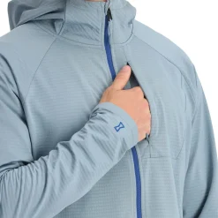 Fleece*Spyder Mens Gridweb Hoodie - Blue Fog BLUEFOG