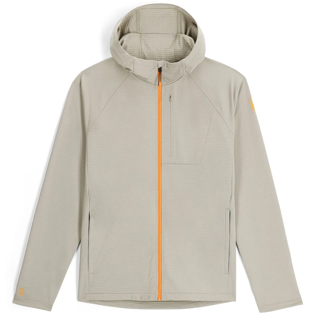 Midlayers | Fleece*Spyder Mens Gridweb Hoodie - CONCRETE