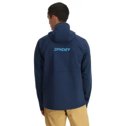 Midlayers | Fleece*Spyder Mens Gridweb ShellFleece™ Hoodie - True Navy TRUENAVY