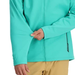 Midlayers | Fleece*Spyder Mens Gridweb ShellFleece™ Hoodie - Teal Green TEALGREEN