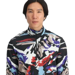 Midlayers | Freeski*Spyder Mens Podium Half Zip - Paint By Numbers Purple Flash PAINTBYNUMBERSPURPLEFLASH
