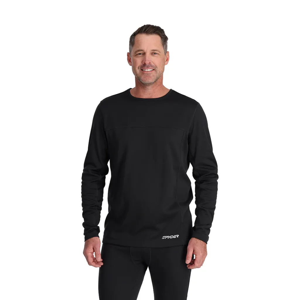 Baselayers*Spyder Mens Stretch Charger Crew - BLACK