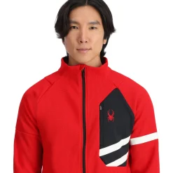 Midlayers | Fleece*Spyder Mens Wengen Bandit Full Zip - Red SPYDERRED