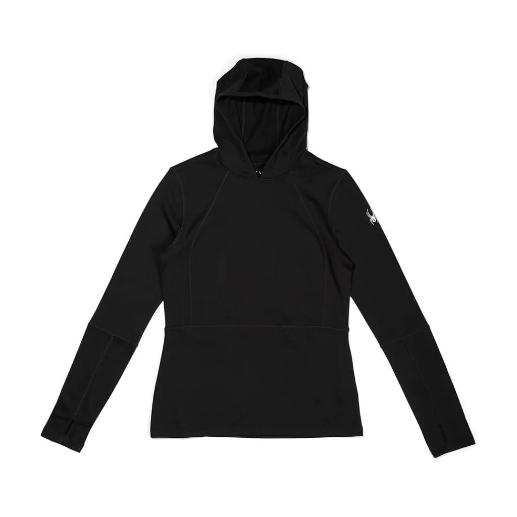 Baselayers | Midlayers*Spyder Womens Stretch Charger Hoodie - BLACK